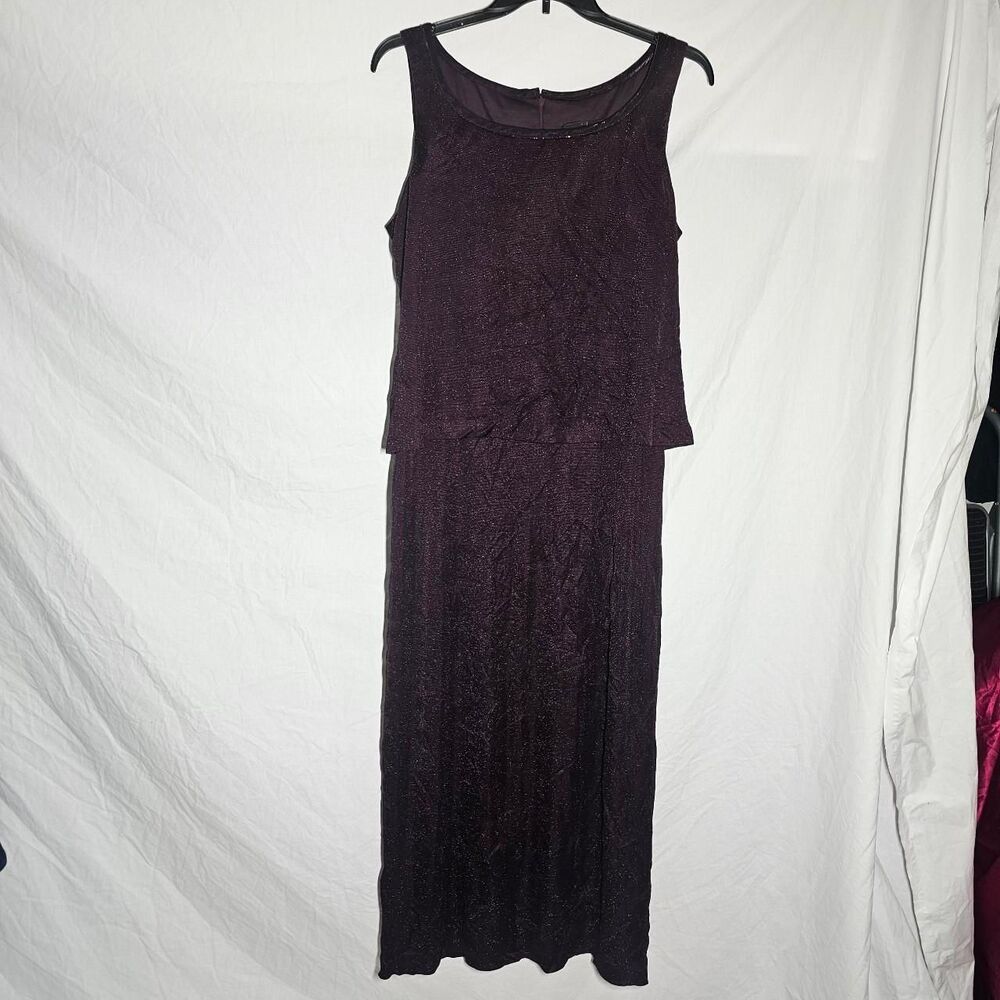 Vintage 90s y2k burgundy glitter whimsigoth formal prom dress